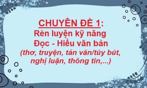 CHUYÊN ĐỀ 1: Rèn luyện kỹ năng Đọc – Hiểu văn bản (thơ, truyện, tản văn/tùy bút, nghị luận, thông tin,…)